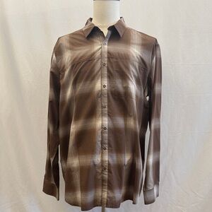 5.11 Tactical Men's Brown Plaid Button-Down Shirt
